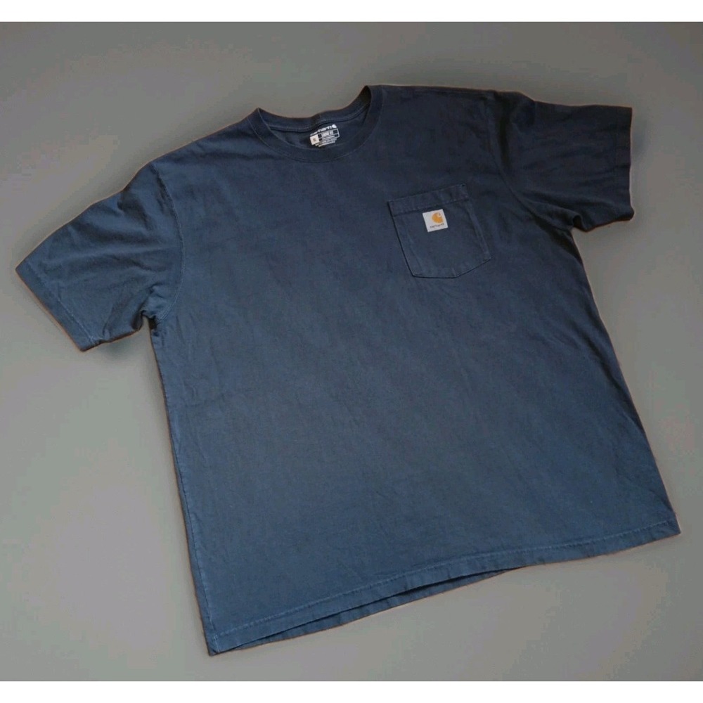 Carhartt Pocket Shirt Mens XL Blue Short Sleeve Loose Fit Workwear T-Shirt Tee